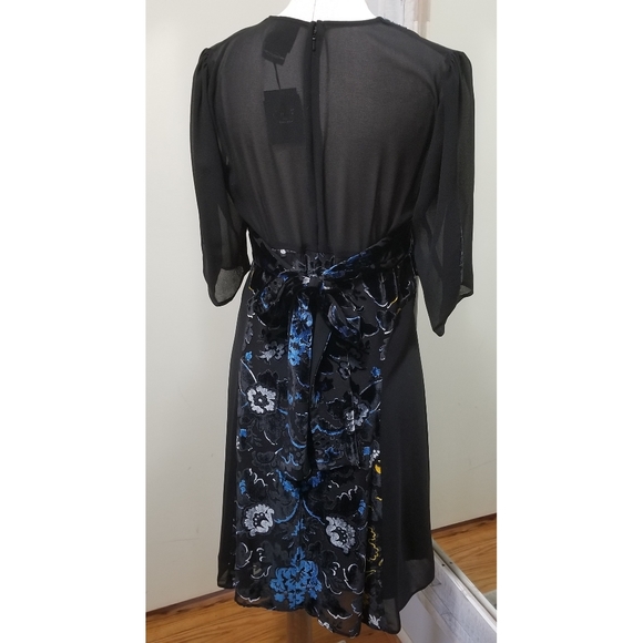 Anna SuiArabesque Floral Velvet DressBlack 4 - Picture 4 of 8